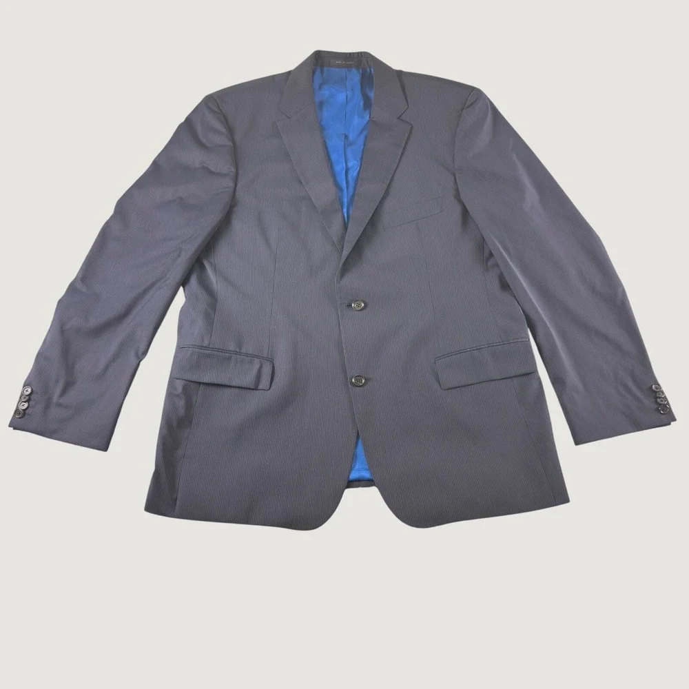 Hugo Boss‎ Navy Blue Pinstripe Blazer Suit Jacket Mens 48R